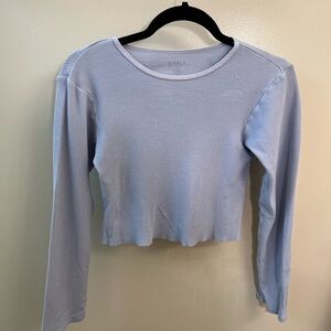 Brandy Melville Blue Waffle Knit Long Sleeve